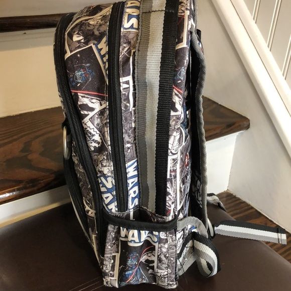 STAR WARS Black & White Comic Strip Adjustable Strap Knapsack Back Pack Unisex - Picture 3 of 13